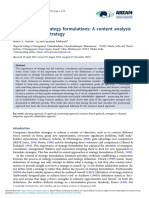 Approaches To Strategy Formulations: A Content Analysis of Definitions of Strategy