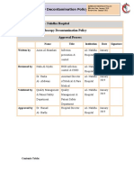 Endoscopy Decontamination Policy: Name Title Institution Date Signature Written by