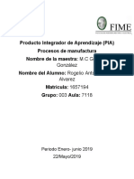 (Pia) Procesos de Manufactura