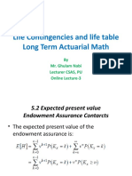 Life Contingencies and Life Table - Lecture 3