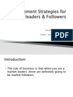 Management Strategies For Market Leaders & Followers