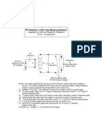 RF Amplifier To Rife Tube Matching Network: V1.01 19 July 2012