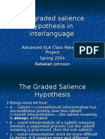 The Graded Salience Hypothesis in Inter Language