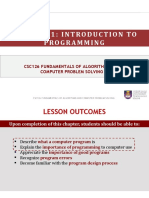 Chapter 1: Introduction To Programming: Csc126 Fundamentals of Algorithms and Computer Problem Solving