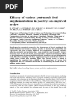 Ef Supplementations in Poultry: An Empirical Review: Ficacy of Various Post-Moult Feed