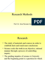 Research Methods: Prof. Dr. Azra Parveen Azad