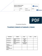 Procedimiento Instalación de Canalización, Cableado