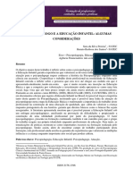 O Psicopedagogo E A Educação Infantil: Algumas Considerações