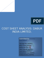 Cost Sheet Analysis: Dabur India Limited.: Submitted by