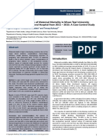 Trends and Determinants of Maternal Mortality in Mizan-Tepi University Teaching and Bonga General Hospital From 2011 - 2015: A Case Control Study