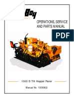 Operations, Service and Parts Manual: 1000 D Tilt Hopper Paver