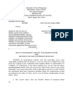 Reply To Defendants' Answer With Manifestation & Motion To Declare Defendants in Default Marina Case