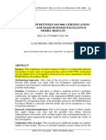 Relationship Between Iso 9001 Certification Maturity and Efqm Business Excellence Model Results