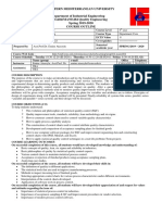 Eastern Mediterranean University Department of Industrial Engineering IENG484/MANE484 Quality Engineering Spring 2019-2020 Course Outline