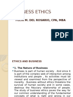 Business Ethics: Felix M. Del Rosario, Cpa, Mba