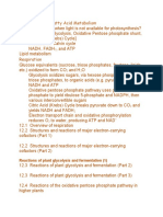 Reactions of Plant Glycolysis and Fermentation