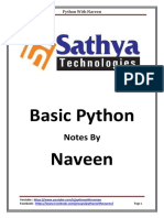 Basic Python Naveen: Notes by