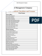 One Hundred Checklists and Formats: Hotel Management Company