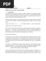 Partition Function: Discrete or Continuous States: Kristine Mae R. Carnicer Phys 251: Statistical Mechanics Assign #2