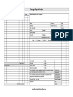 Garage Repair Order: Qty Part and Description Price