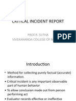 Critical Incident Record