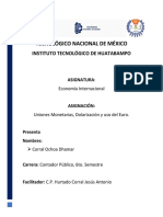 Union Monetaria, Dolarizacion y Uso Del Euro Dhamar Corral