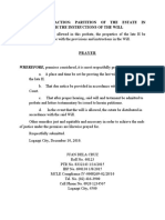 2 Cause of Action: Partition of The Estate in Accordance With The Instructions of The Will