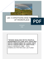 Lec 4: Emotions and Moods at Workplace: DR Faiza Ali SDSB