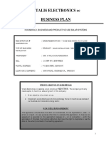 Vitalis Electronics CC Business Plan: Household, Business and Productive Use Solar Systems