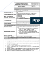 GBGH-F-11 Descripción de Funciones y Responsabilidades de Cargo Director de Operaciones