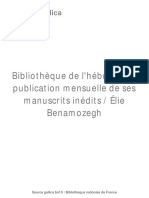 Bibliothčque de L'hébraďsme Publication (... ) Benamozegh Élie bpt6k65647q PDF