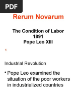 Rerum Novarum: The Condition of Labor 1891 Pope Leo XIII