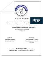 Major Research Project On "A Comparative Study of Investment vs. Saving - Risk & Opportunities"