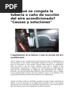 Congela La Tubería o Caño de Succión