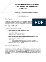 Service Learning: A Small Business Project: Bkam3023 Management Accounting Ii A192 Second Semester February 2019/2020