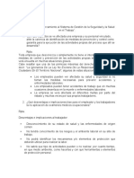 Sensibilización y Acercamiento Al Sistema de Gestión de La Seguridad y La Salud en El Trabajo