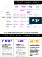 4th Grade - Week 6 - Parent Student Weekly Overview