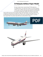 Boeing 777-200 Malaysia Airlines Paper Model Instructions