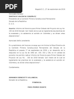 Proyecto de Ley No. 163 de 2019 Senado - HHSS Armando Alberto Benedetti Villaneda