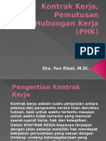 Kontrak Kerja, Pemutusan Hubungan Kerja (PHK) by Yon Rizal