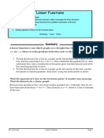 Linear Functions: Summary