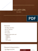 THE LAZY GIRL Analysis