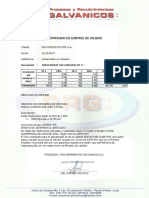 Certificado de Calidad Ind. Patcor