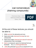 Chemical Nomenclature: (Naming Compounds)