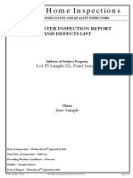 New Home Inspections: Pre Plaster Inspection Report and Defects List