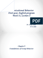 Organizational Behavior First Year, English Program Week 11, Lecture 3