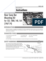 Rear Sway Bar Installation Instructions