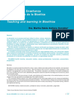 El Proceso de Enseñanza y Aprendizaje de La Bioética Teaching and Learning in Bioethics