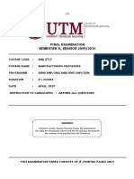 Final Examination SEMESTER II, SESSION 2009/2010