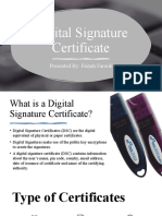 Digital Signature Certificate: Presented By: Faizah Farook